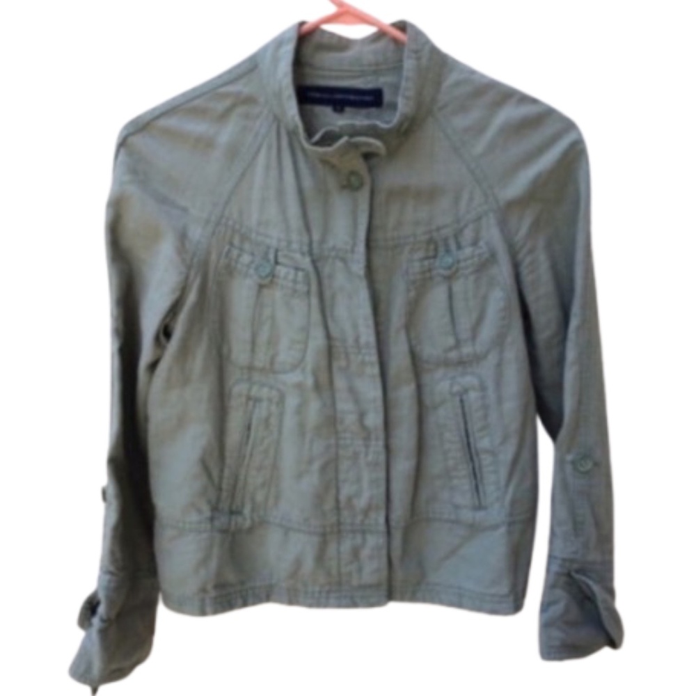 French Connection jacket girls kids long sleeved button down clay